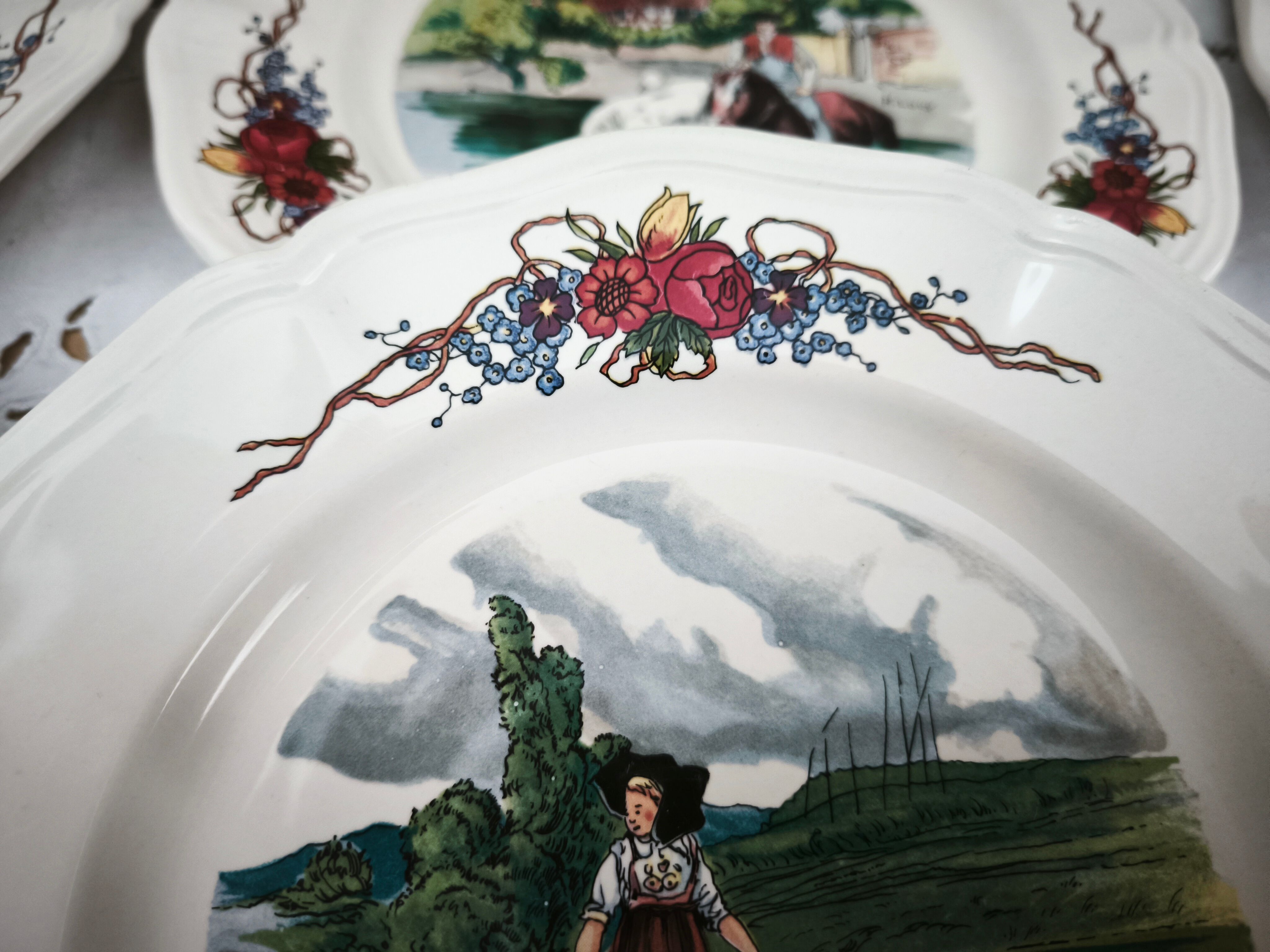 Set of 6 dessert plates Sarreguemines model Obernai