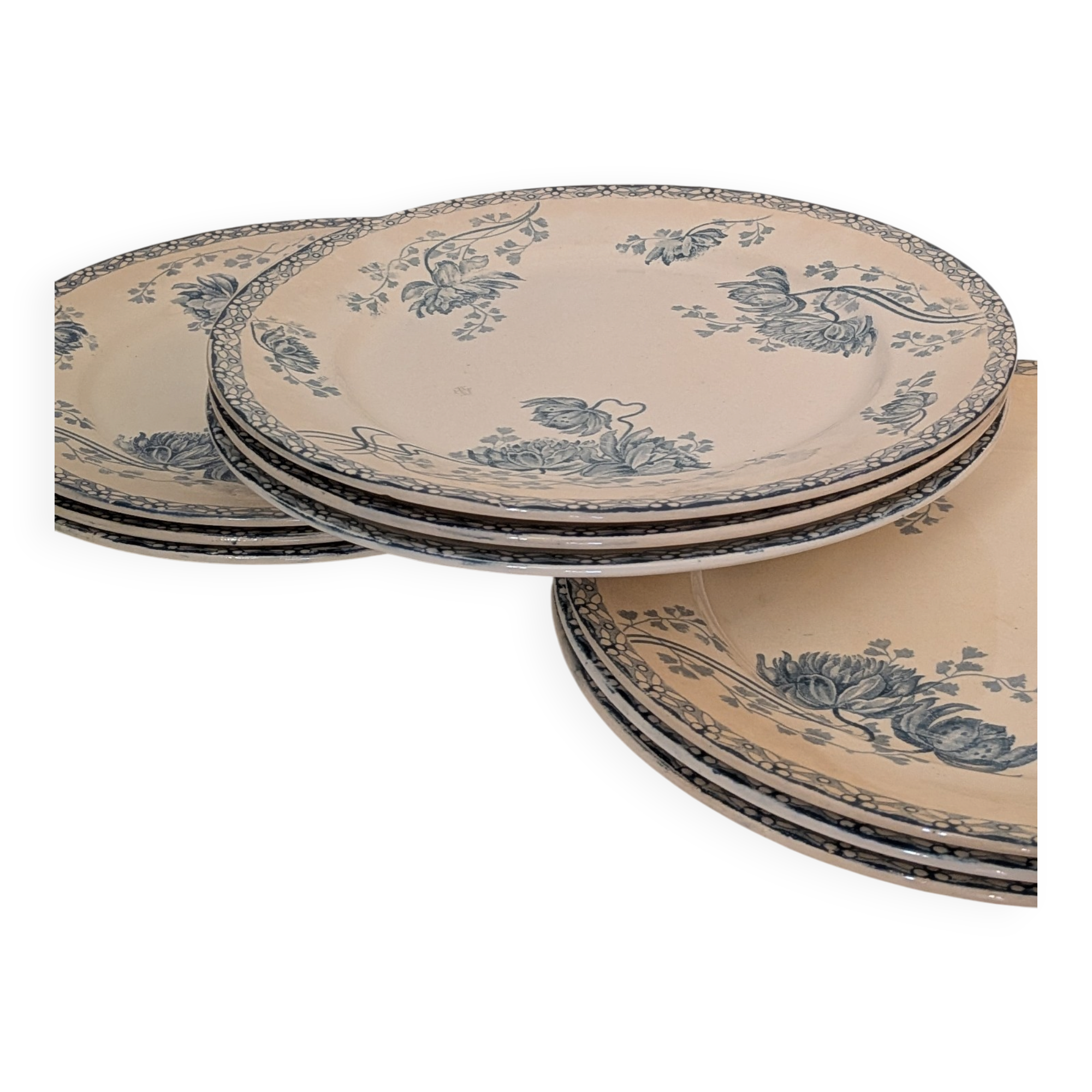 9 flat plates Royat U&C Sarreguemines