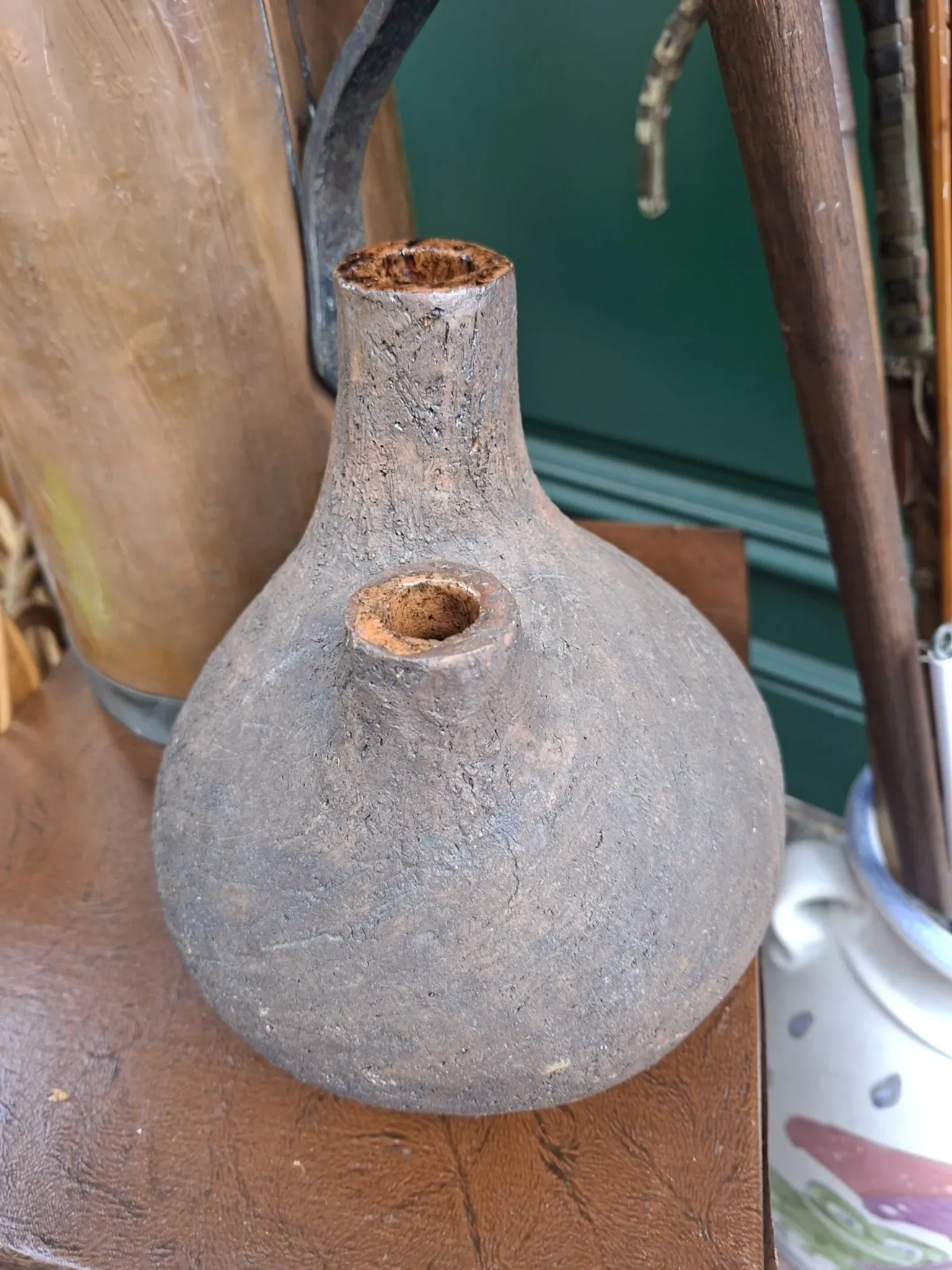 Brutalist Double Ceramic Vase