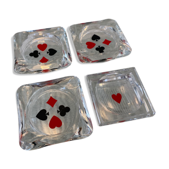 Set of 4 vintage bridge ashtrays