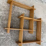 Small vintage modernist asymmetrical wall shelf 1980