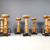 Mid century brutalist bar stools, 1960s - set of 7