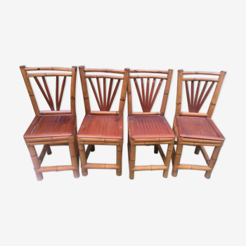 4 bamboo chairs