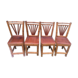 4 chaises en bambou