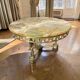 Vintage onyx coffee table with brass frame.