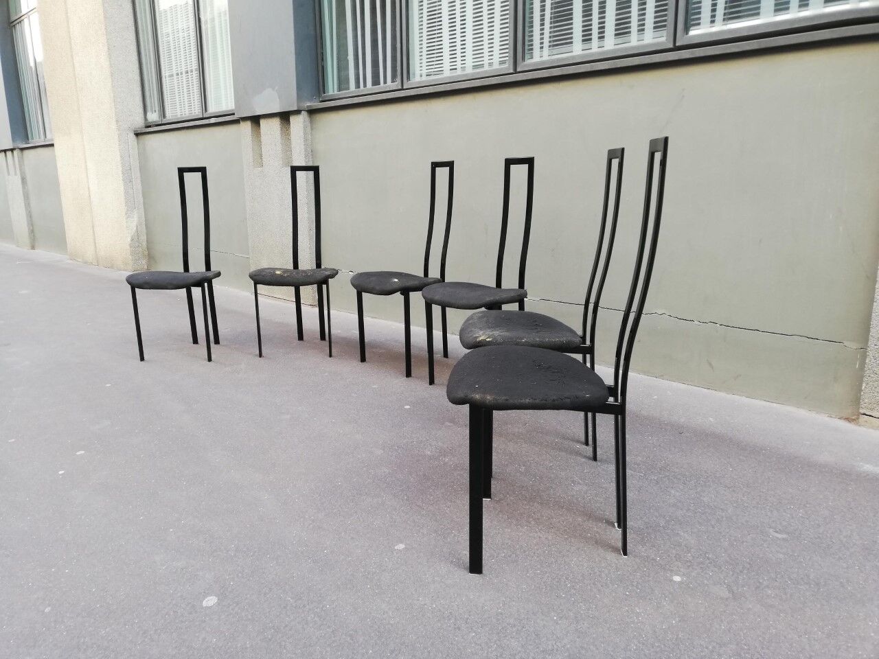 Set of 6 chairs Catellan Italy 80s