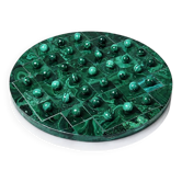 Jeu de solitaire vintage en malachite, travail africain, années 1960-1970