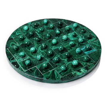 Vintage solitaire game in malachite, African work, 1960s-1970s.