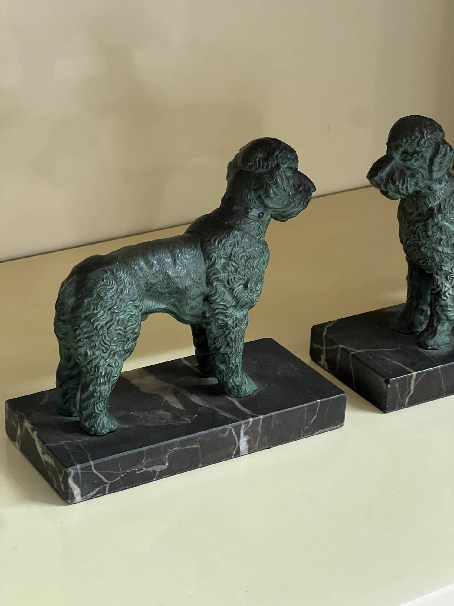 Art Deco poodle-shaped bookends