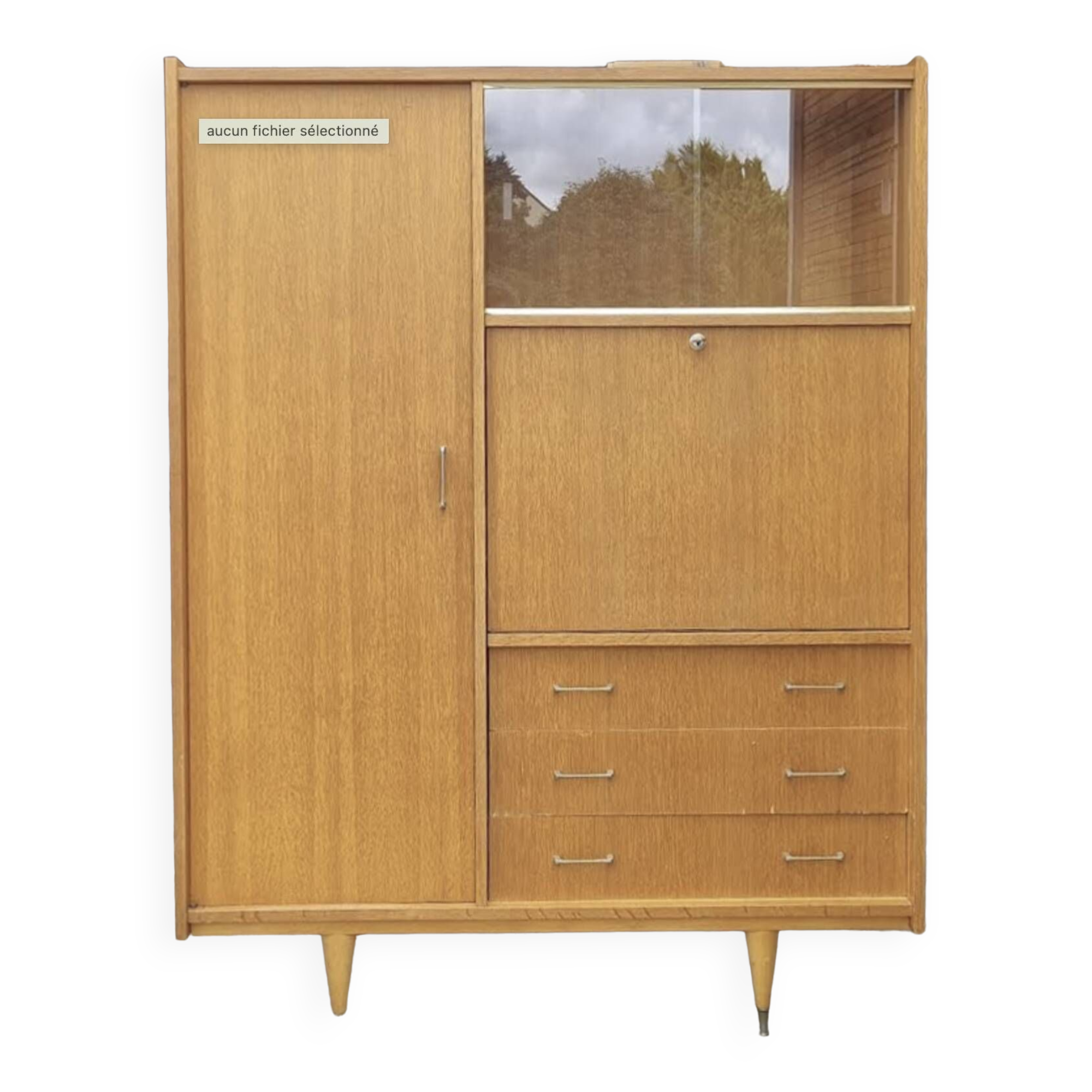Secretary, bookcase, cupboard, wardrobe, 60s, vintage
