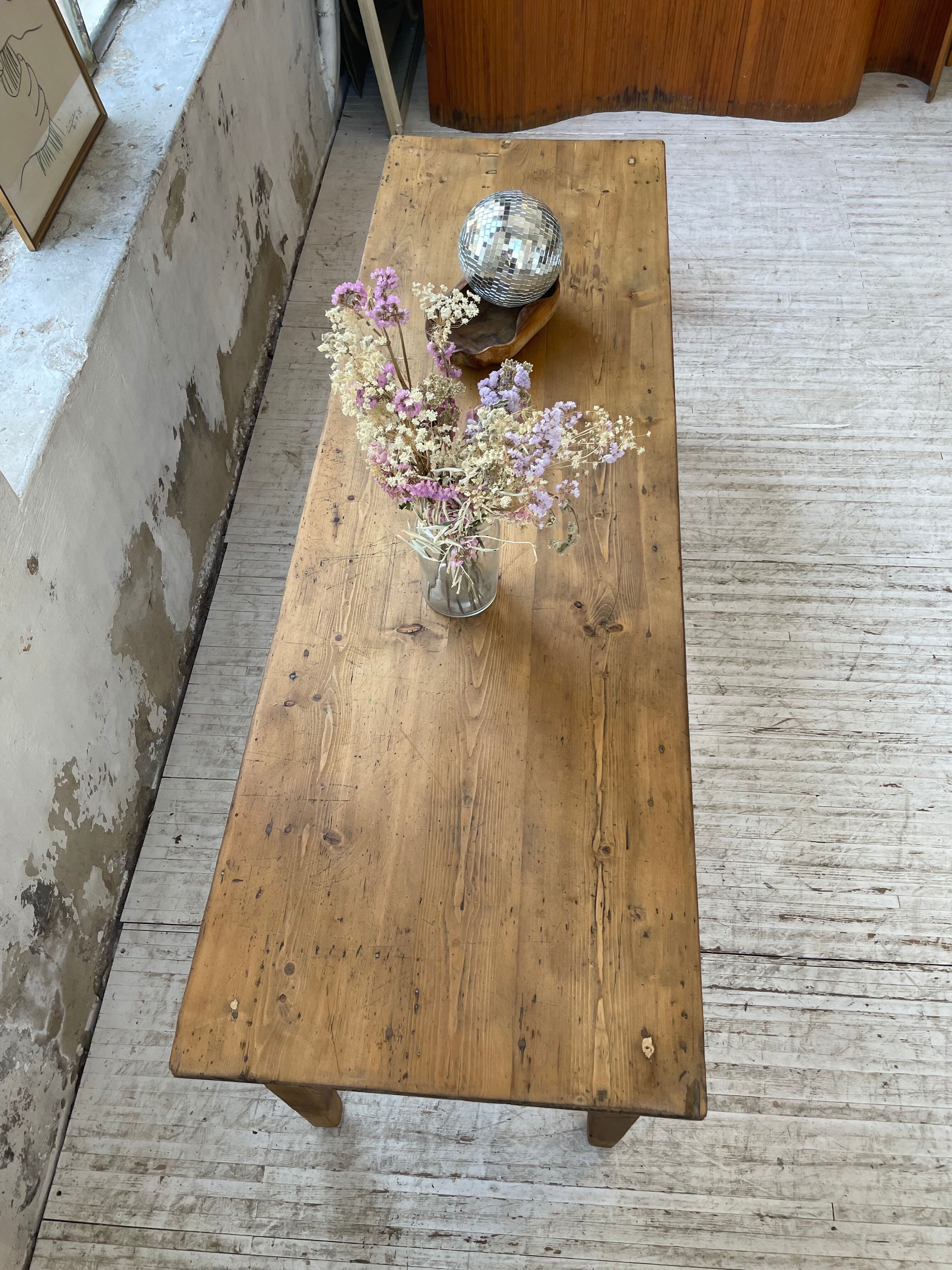 Farmhouse table pine multi-drawers