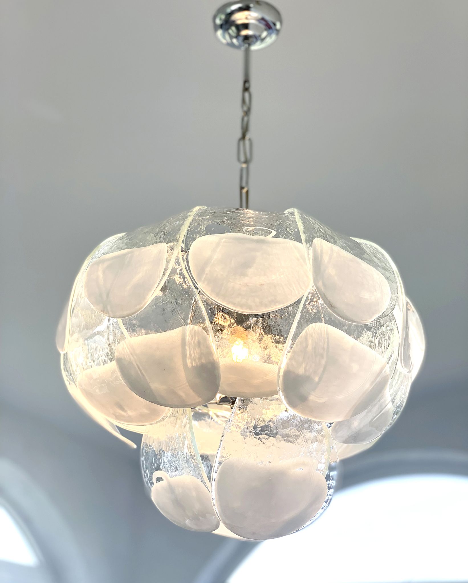 Murano glass petal chandelier by Carlo Nason for Mazzega