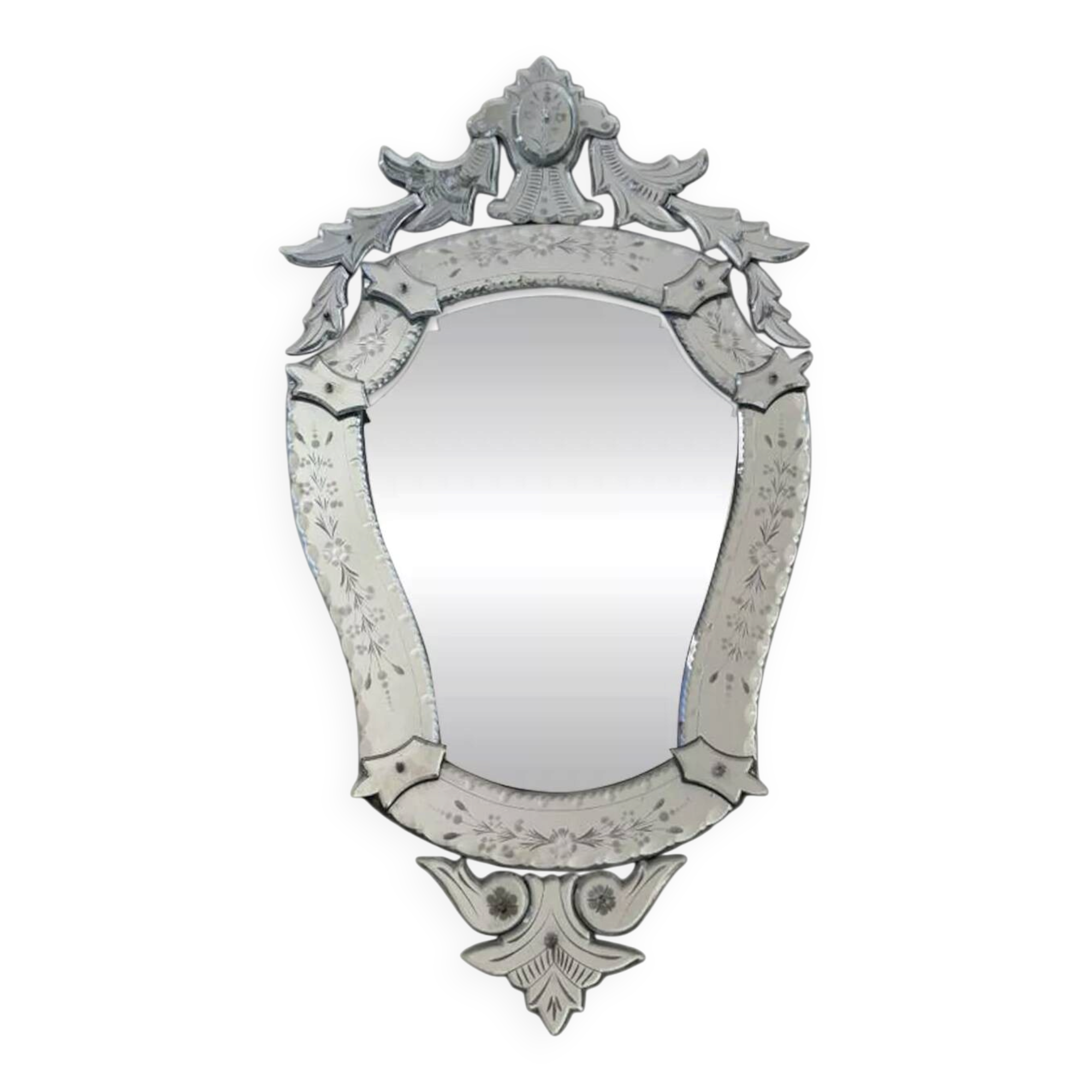 Miroir Vénitien, verre de Murano 1950