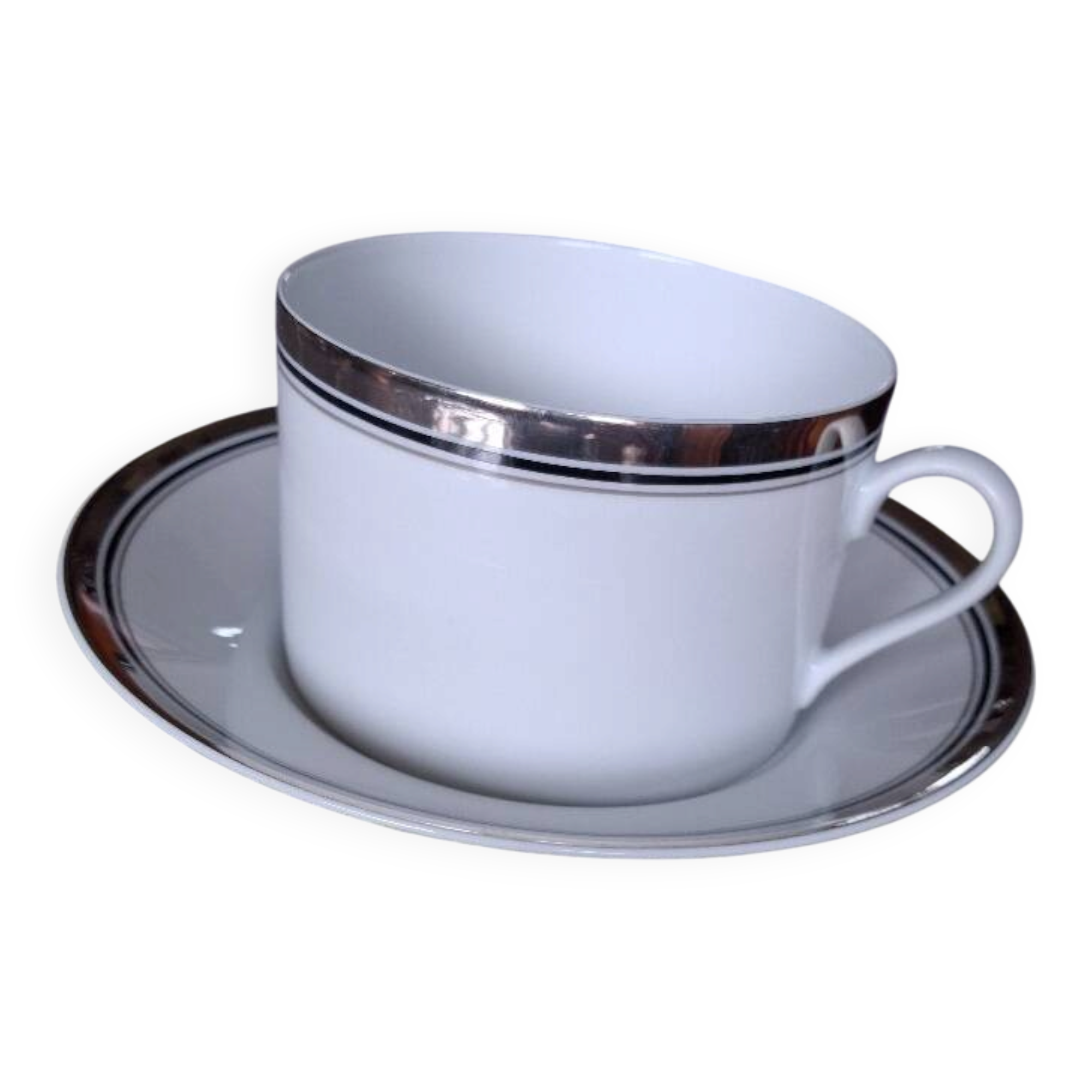 Large breakfast cup Design 1996 Ultra Platinum-silver