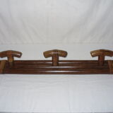 Leather and wood coat hanger