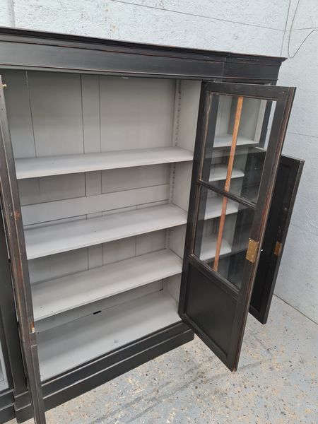 Furniture library industrial office four doors oak black patina