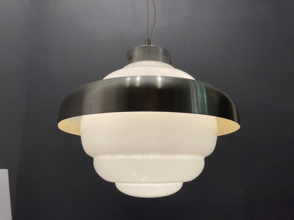 Mid-century opaline glass light pendant