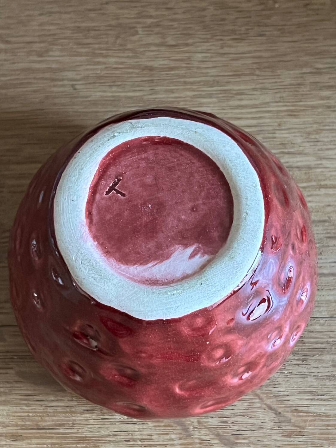 Strawberry slip jam jar