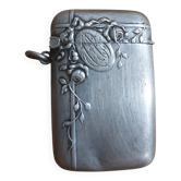 Antique match holder with striker in silver