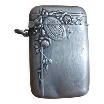Antique match holder with striker in silver