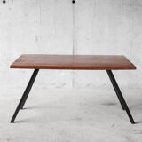 Solid wood coffee table and metal feet-1960