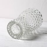 Mid-Century Clear Pressed Glass Vase by Jan Schmid, Rosice / 1961