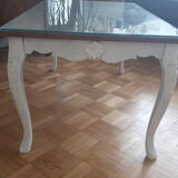 White patinated wooden table shabby chic style