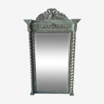 Miroir Louis XIII Shabby Chic patiné 166cm