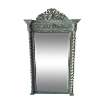 Miroir Louis XIII Shabby Chic patiné 166cm