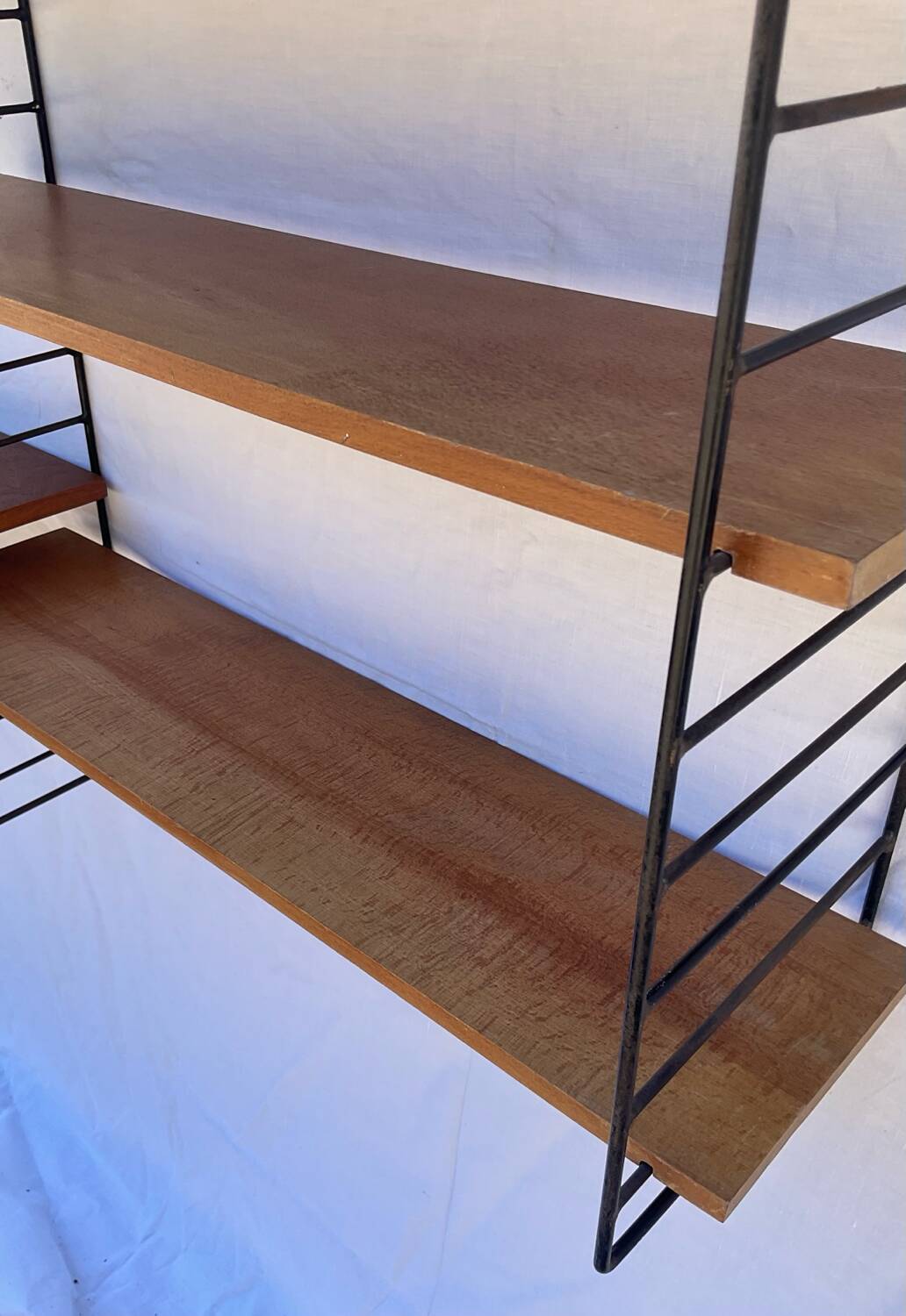 1960s String shelf in teak and metal