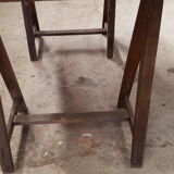 Table wood tray on trestles 130 cm
