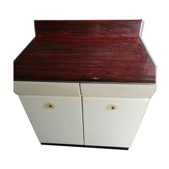 Buffet de cuisine vintage en tôle émaillée