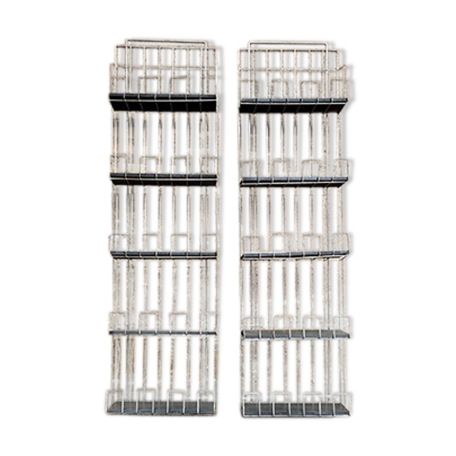 Library structure valchromat black metal shelf