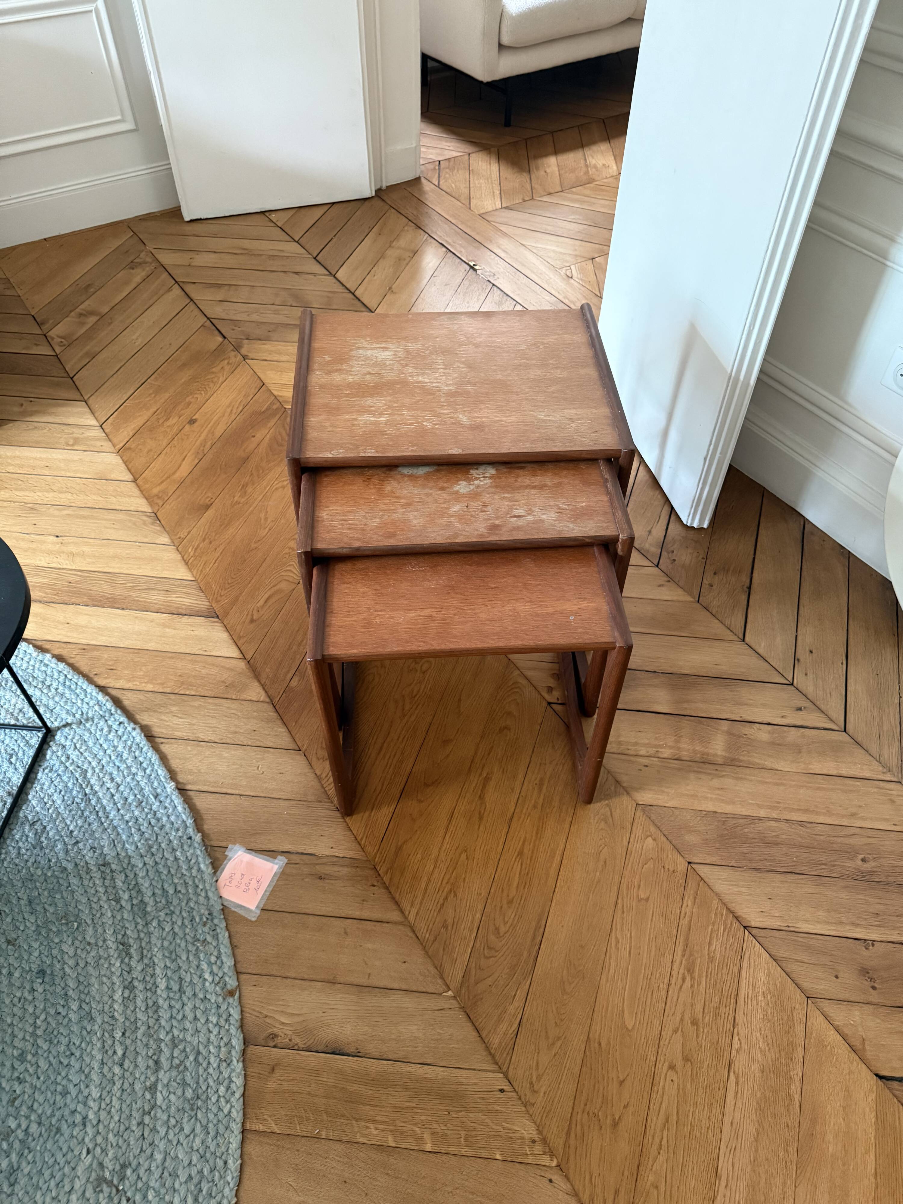 Set of 3 Scandinavian nesting tables from the 60s