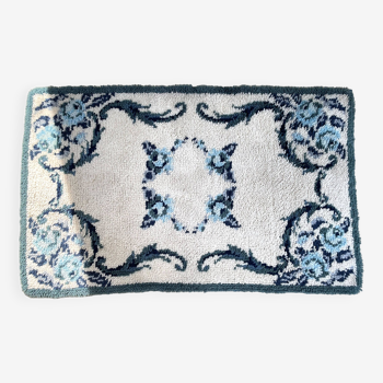 Bohemian pure wool blue rug 125x78cm