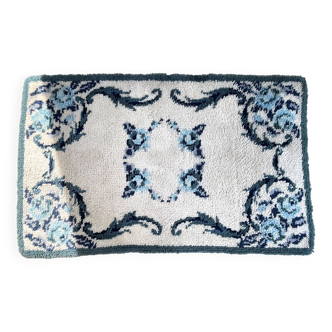 Bohemian pure wool blue rug 125x78cm