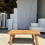 table basse en teck blond quadripode