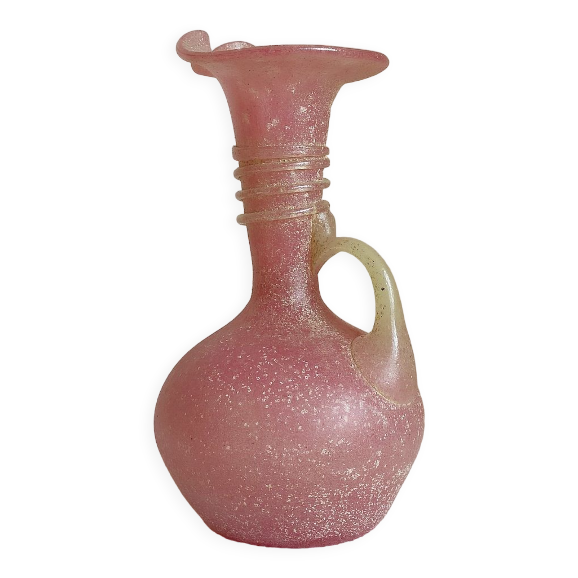 Pink glass paste vase