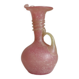 Pink glass paste vase