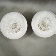 Pair of 1960s Italian Murano Glass, Chrome and Wood Table Lamps