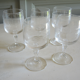 Set of 24 old engraved crystal foot glasses