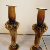Pair of murano candle holders