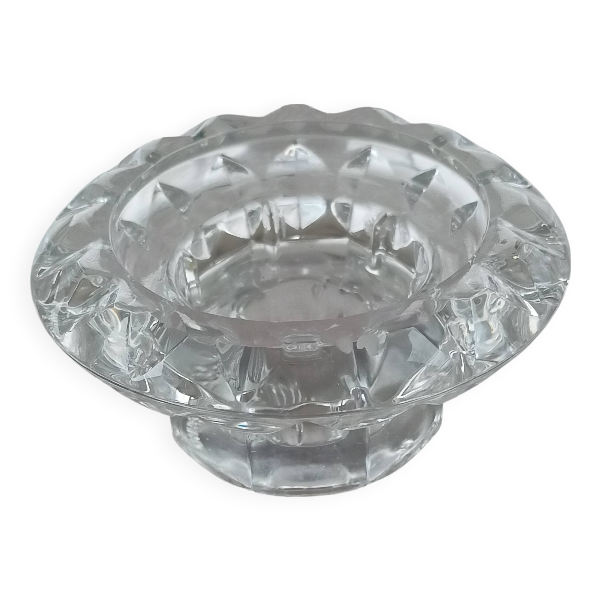 France 12 Clear Glass/Crystal Candle Holder