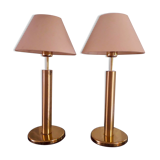 Pair of brass table lamps, by Deknudt Belgium