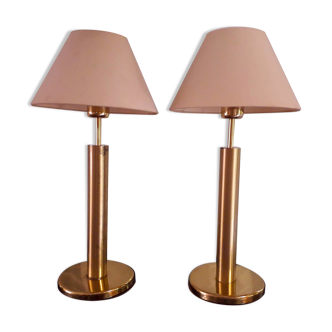 Pair of brass table lamps, by Deknudt Belgium