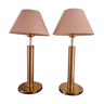 Pair of brass table lamps, by Deknudt Belgium