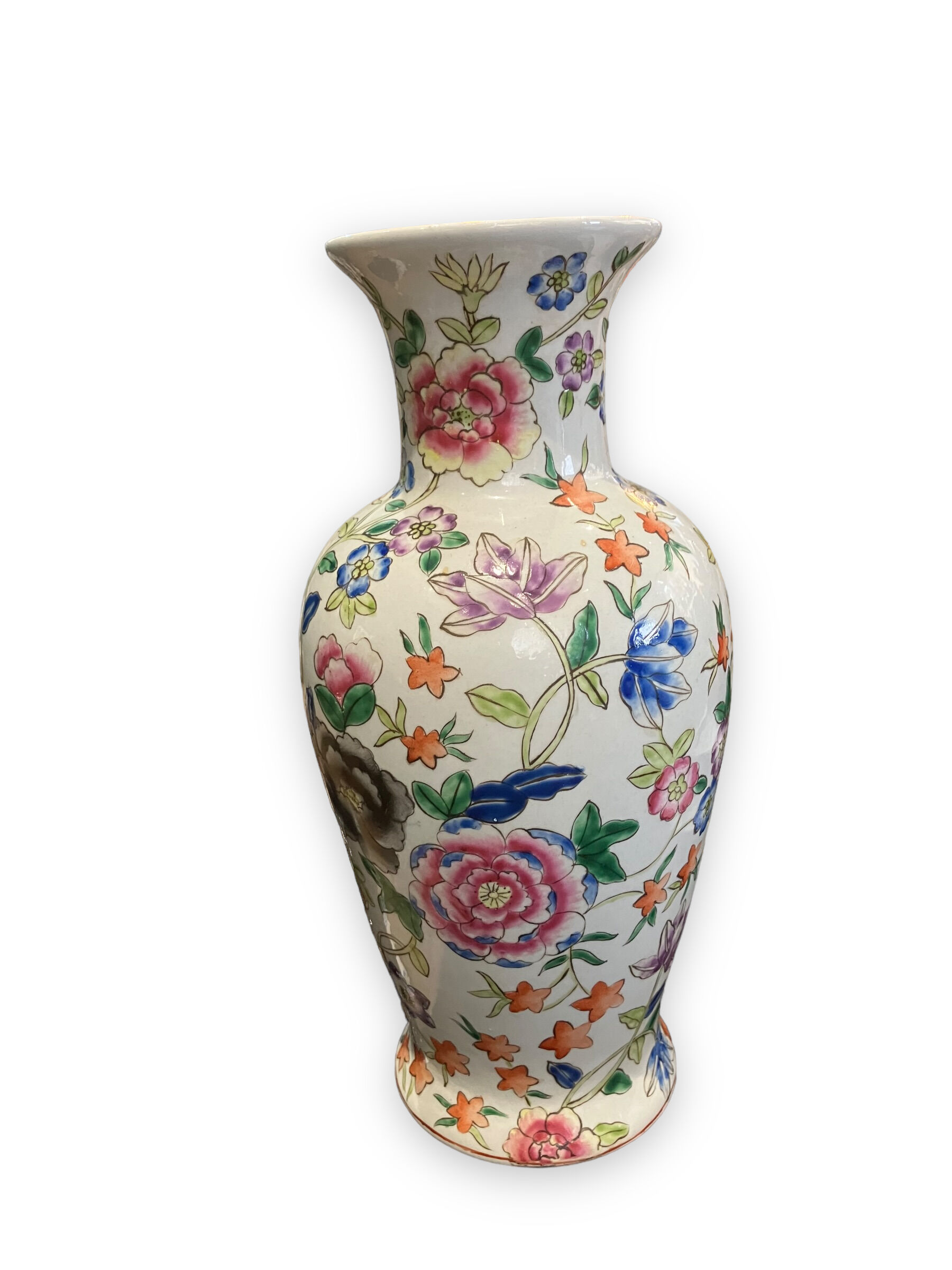 China porcelain vase painted floral decor