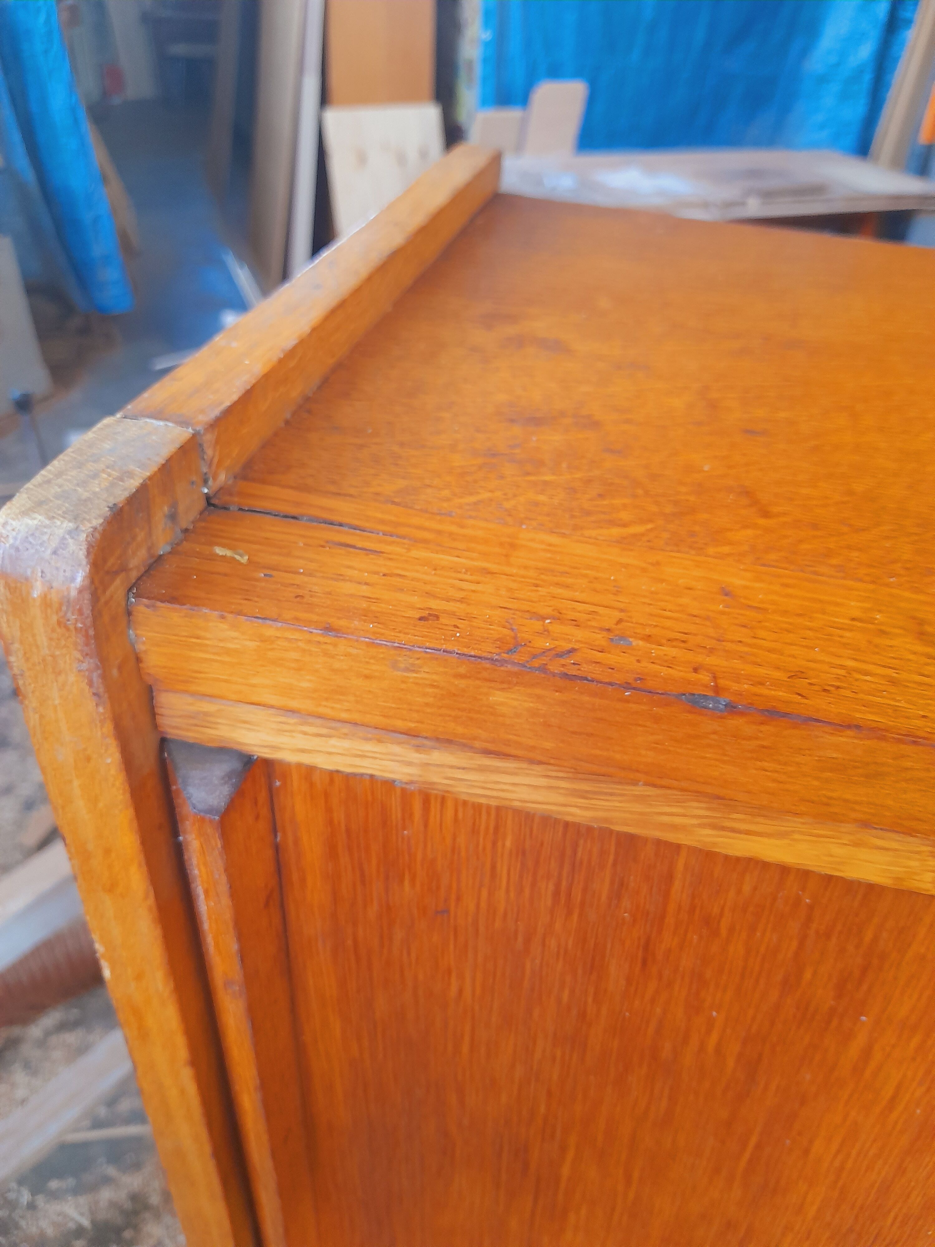 Vintage light sliding cabinet 50s