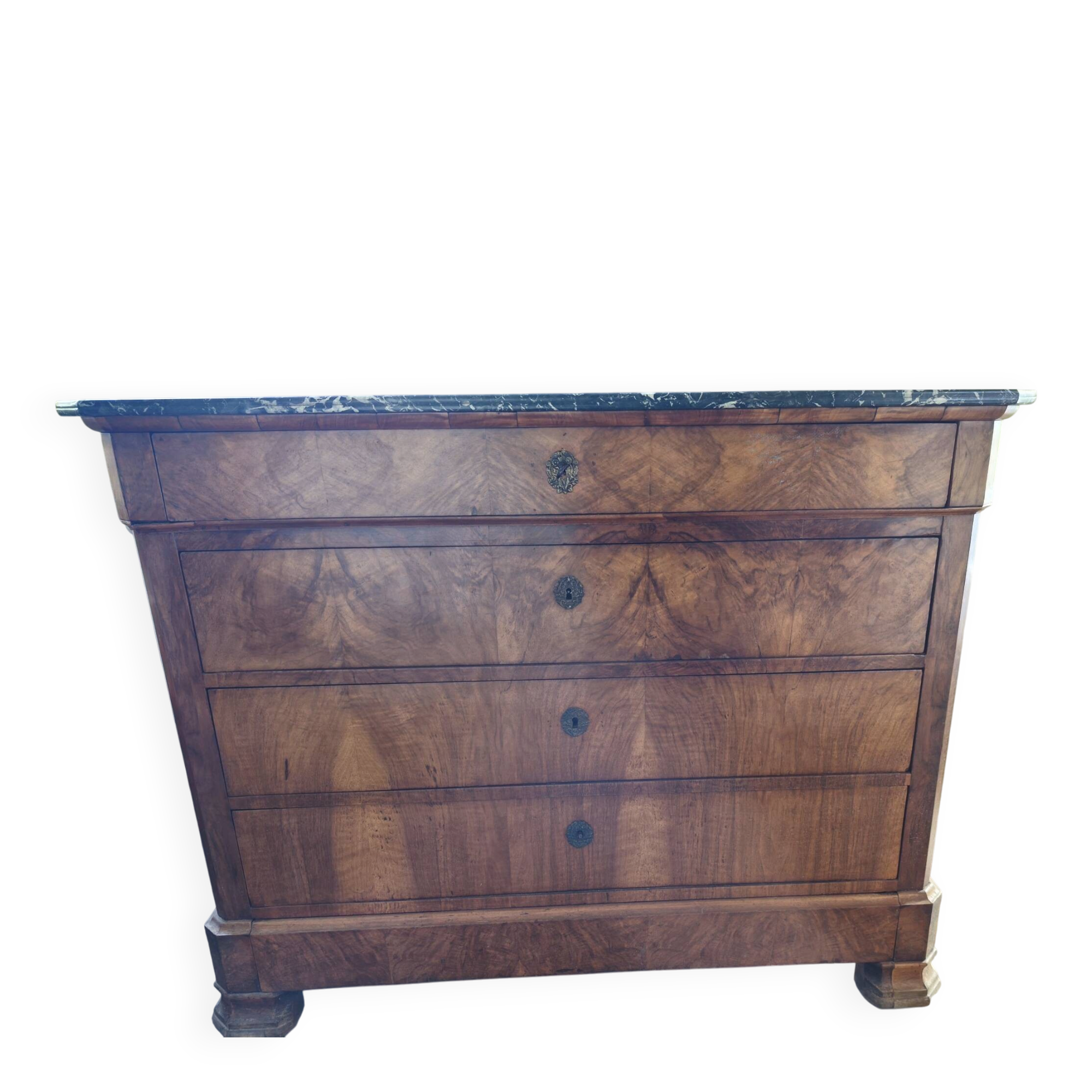Louis Philippe walnut burl commode