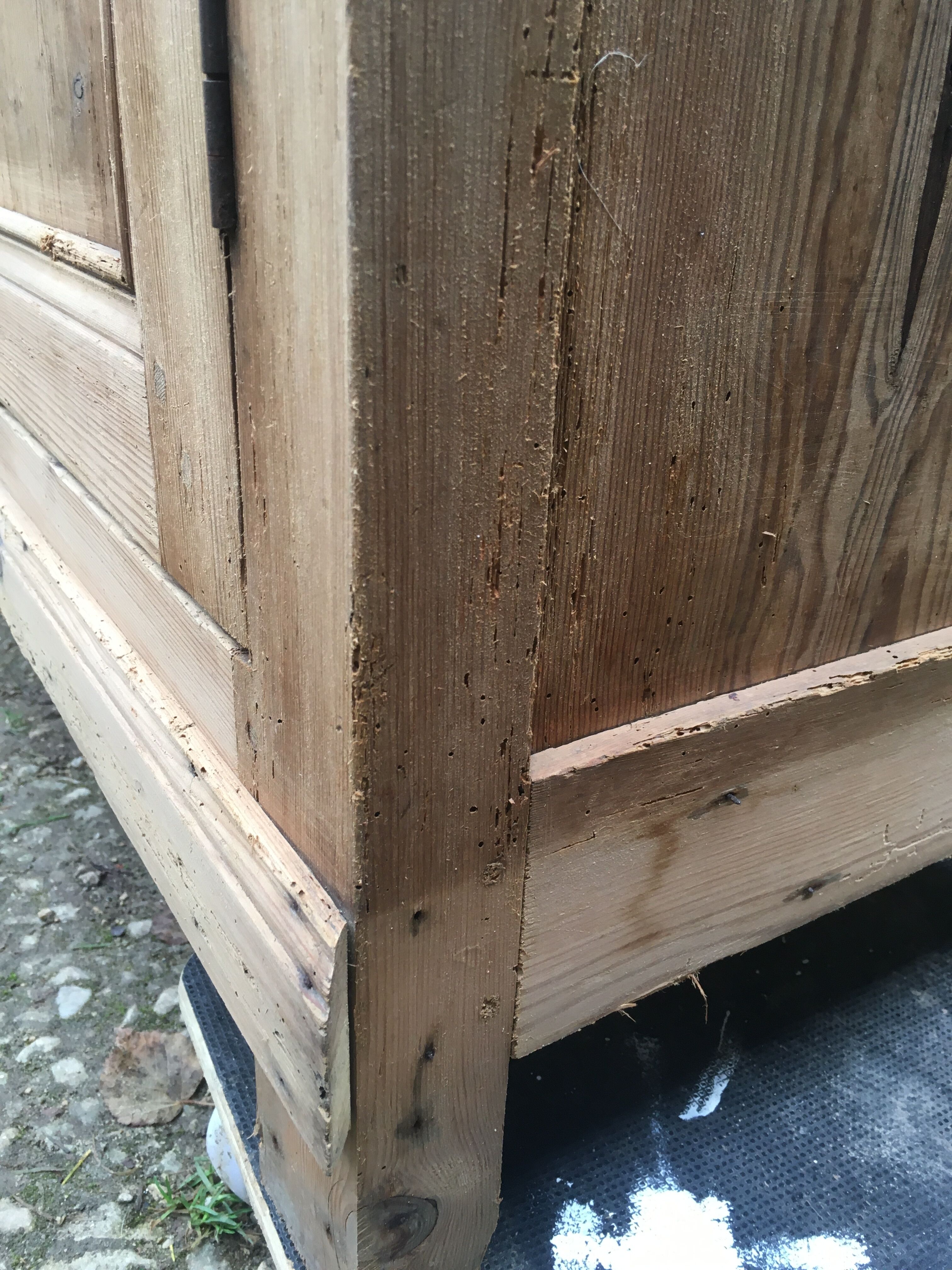Wooden cabinet with interior doors